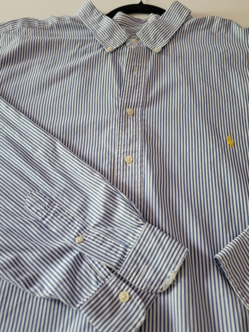 Polo Ralph Lauren Oxford Button Down Blue Striped Yellow Pony Classic Fit 4XLT